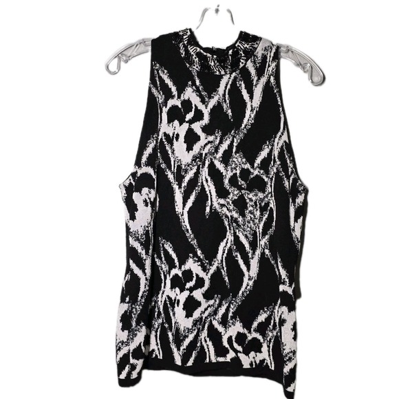 White House Black Market Tops - White House Black Market Knit Mock  Beaded Neck Brushed Halter Top Size Large